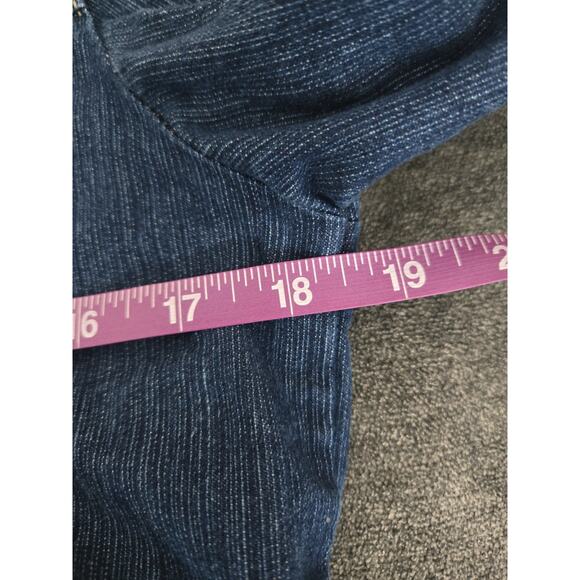 Vintage 90s Embroidered Country Cottage Medium Blue Denim Jacket Womens Sz PM - Picture 8 of 11